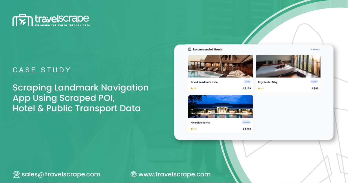 Scraping landmark navigation app